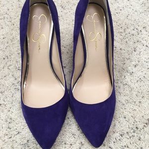 Purple suede Jessica Simpson pumps
